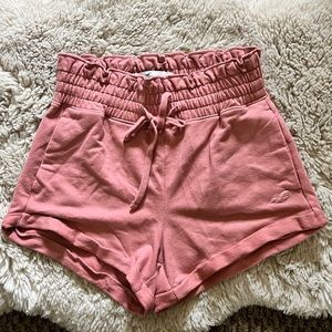 Hollister High Rise Paper Bag Lounge Shorts XS Pink